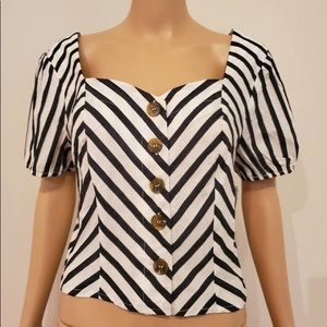 NWT June & Hudson Striped Crop Top